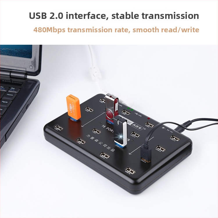 A-100 USB 2.0 hub s 16 portami, externé napájanie, 480 Mbps