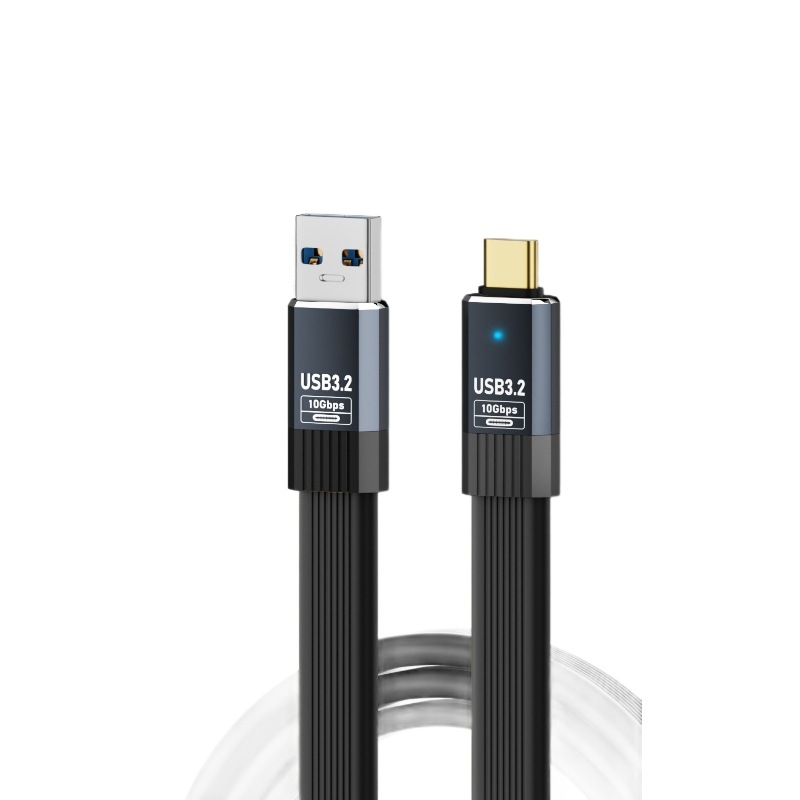 USB 3.2 na Type-C kabel za podatke, silikonski pleteni produžni kabel, duljina 0.5–1 m, 36W max, jedan konektor