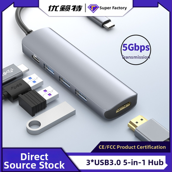 5-in-1 USB-C hub s 4K HDMI, PD100W nabíjanie a 5 Gbps prenos dát