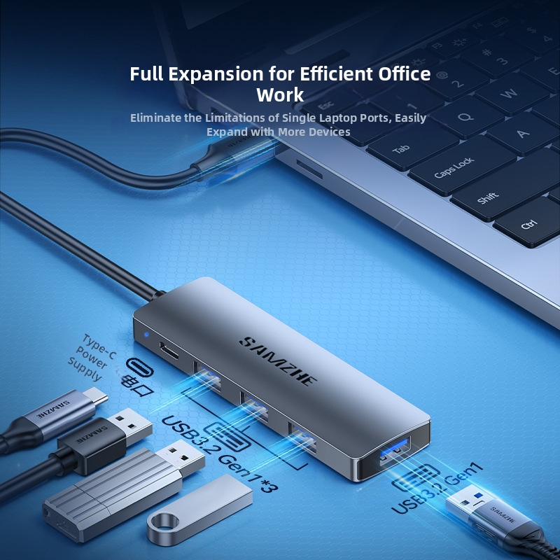 USB σταθμός σύνδεσης με πολλαπλές θύρες Type-C, USB 3.0, τροφοδοτούμενος, καλώδιο επέκτασης