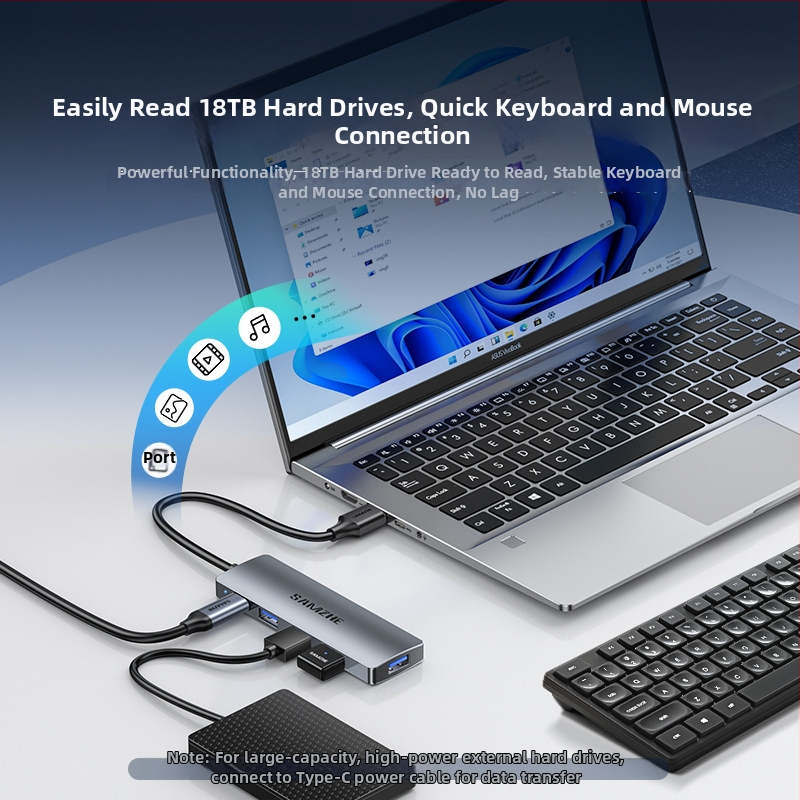 USB σταθμός σύνδεσης με πολλαπλές θύρες Type-C, USB 3.0, τροφοδοτούμενος, καλώδιο επέκτασης