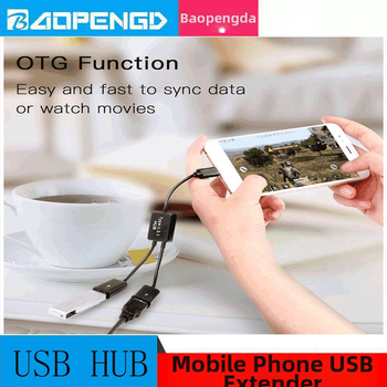 USB-C OTG hub 2-portový delič, USB 2.0, 480 Mbps, Model BPD-01
