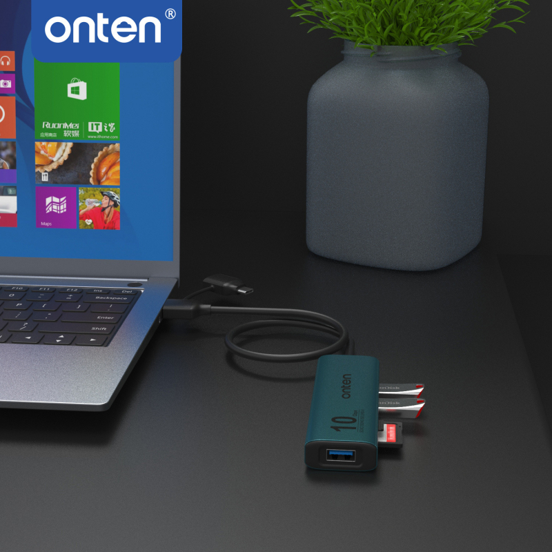 USB hub a rozširovací dok, 10Gbps, USB 3.2 Gen2, model UCA613+, 50 cm kábel