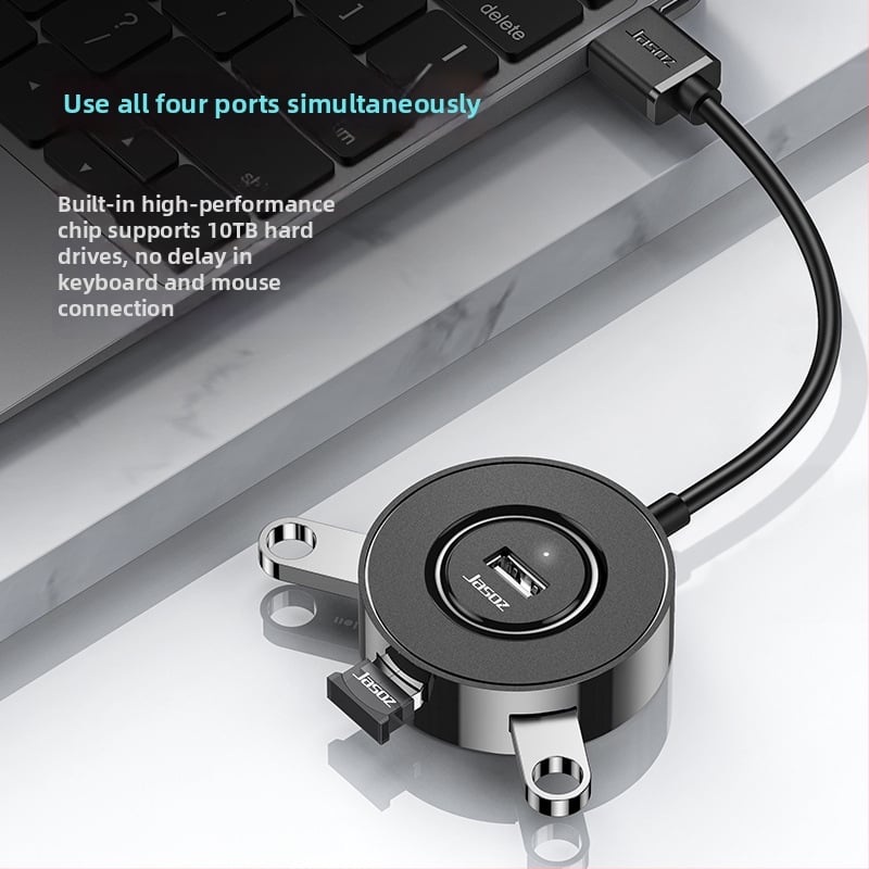 USB 2.0 4-portový hub, model F101, napájaný cez USB (bez externého napájania), dĺžky káblov 0,3/0,5/1,2 m