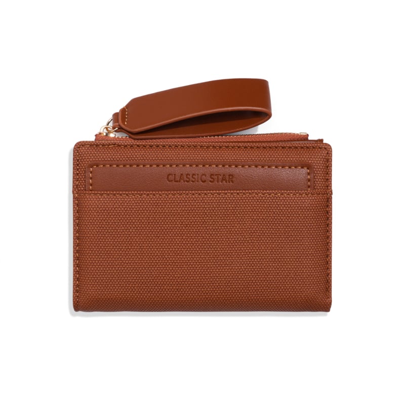 Γυναικείο PU bifold πορτοφόλι με φερμουάρ, μεγάλη χωρητικότητα θήκης κερμάτων, λουράκι καρπού, θήκη για κάρτες, στυλ επιχειρηματικής μετακίνησης, κυκλοφορία φθινοπωρο 2025