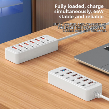 USB-C dokovacia stanica s 12 portami, USB 3.0, 66W PD rýchle nabíjanie, externé napájanie