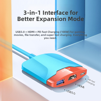 Type-C 3-portový rozšírený dok pre Nintendo Switch (modely T-H106/T-H114) s externým napájaním, prenos 5.0GB