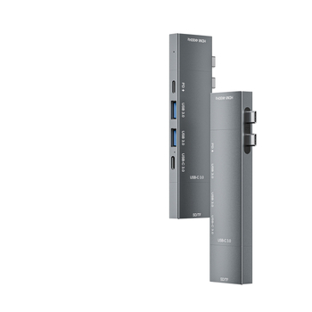 Διπλός USB-C σταθμός USB-C με αρθρωτό σχεδιασμό τριών τμημάτων, CK-00406A, 5Gbps, USB-C HUB, χωρίς εξωτερική τροφοδοσία