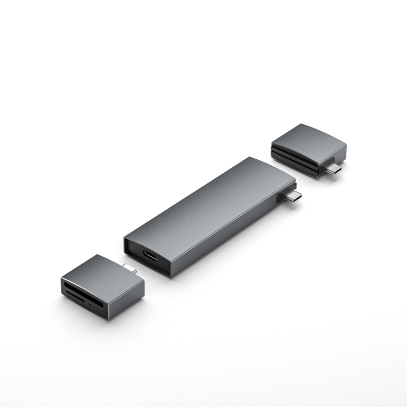 Διπλός USB-C σταθμός USB-C με αρθρωτό σχεδιασμό τριών τμημάτων, CK-00406A, 5Gbps, USB-C HUB, χωρίς εξωτερική τροφοδοσία