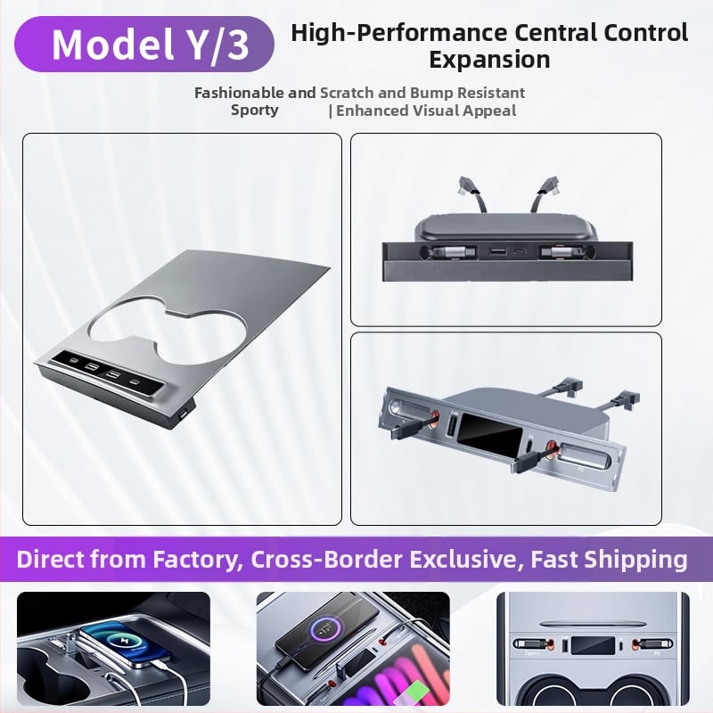 Tesla Model 3/Y centrála rozširujúca USB dokovacia stanica s 2 USB a 2 USB-C portami, USB 2.0 rozhranie, externé napájanie