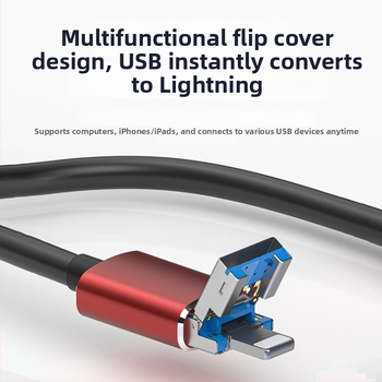 Salamoer JS-99 Lightning USB hub, 4 θύρες, 2-σε-1 dock για συσκευές Apple, μετατροπέας USB μνήμης, καλώδιο 15 cm, χωρίς εξωτερική τροφοδοσία