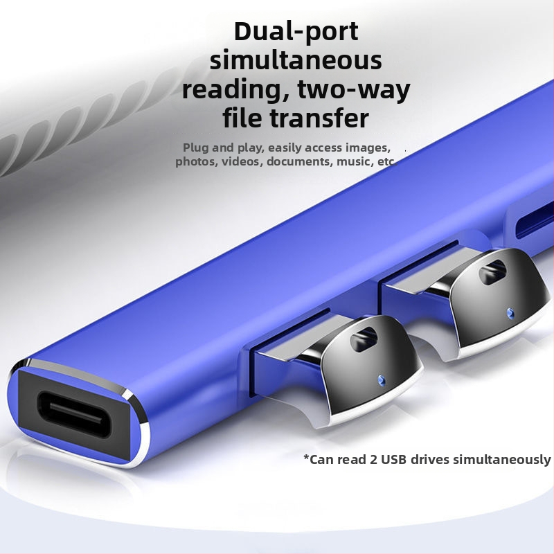 Salamoer JS-99 Lightning USB hub, 4 θύρες, 2-σε-1 dock για συσκευές Apple, μετατροπέας USB μνήμης, καλώδιο 15 cm, χωρίς εξωτερική τροφοδοσία
