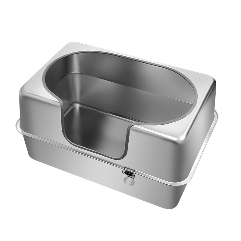 Κάδος άμμου γάτας με επάνω είσοδο, ανοξείδωτος χάλυβας, ανθεκτικός στις γρατζουνιές, αδιάβροχος στις πιτσιλιές