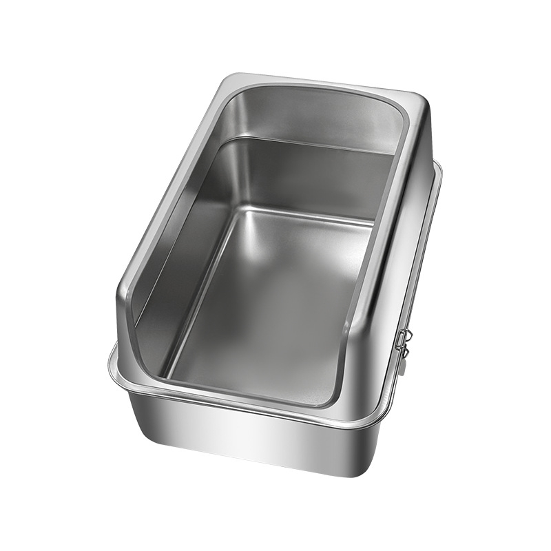 Κάδος άμμου γάτας με επάνω είσοδο, ανοξείδωτος χάλυβας, ανθεκτικός στις γρατζουνιές, αδιάβροχος στις πιτσιλιές