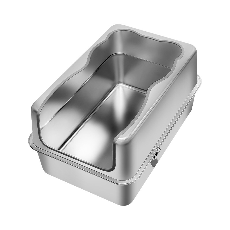 Κάδος άμμου γάτας με επάνω είσοδο, ανοξείδωτος χάλυβας, ανθεκτικός στις γρατζουνιές, αδιάβροχος στις πιτσιλιές