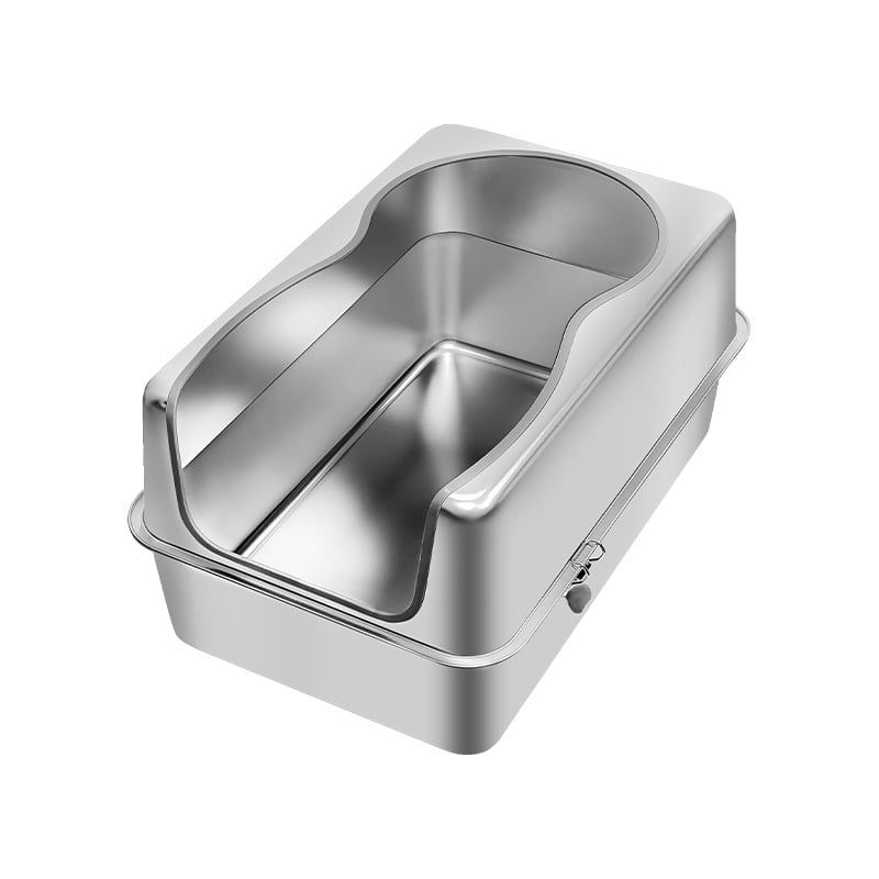 Κάδος άμμου γάτας με επάνω είσοδο, ανοξείδωτος χάλυβας, ανθεκτικός στις γρατζουνιές, αδιάβροχος στις πιτσιλιές