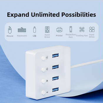 Επιτραπέζιο AI επεκτατικό ντόκ USB 3.0 με 4 θύρες, 5 Gbps, τροφοδοσία μέσω USB, καλώδιο 120 cm, Wenxin AI Hub
