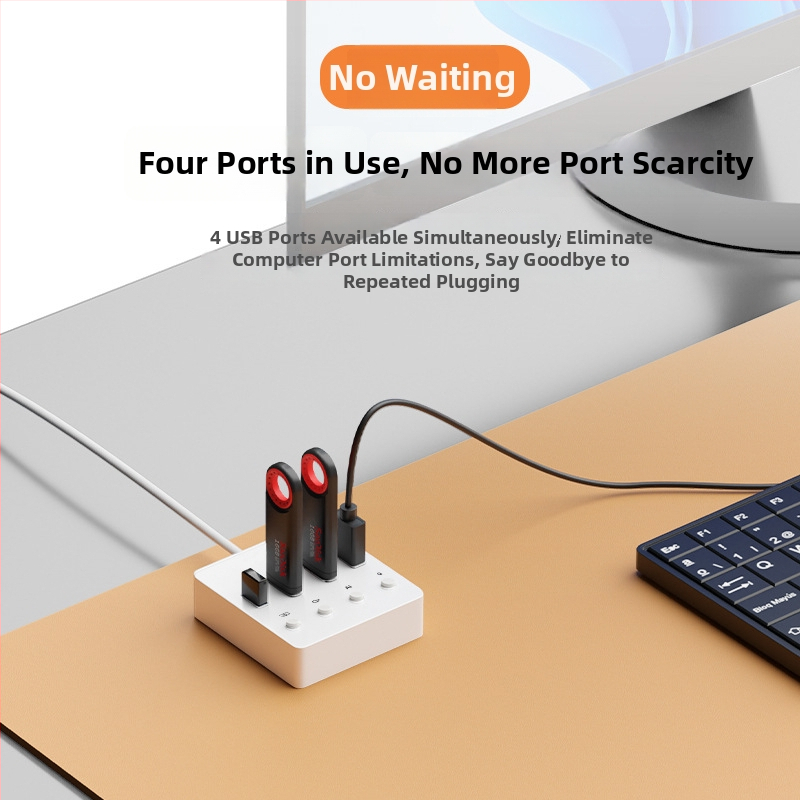 Επιτραπέζιο AI επεκτατικό ντόκ USB 3.0 με 4 θύρες, 5 Gbps, τροφοδοσία μέσω USB, καλώδιο 120 cm, Wenxin AI Hub