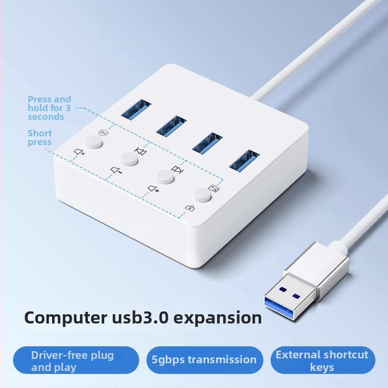 Επιτραπέζιο AI επεκτατικό ντόκ USB 3.0 με 4 θύρες, 5 Gbps, τροφοδοσία μέσω USB, καλώδιο 120 cm, Wenxin AI Hub