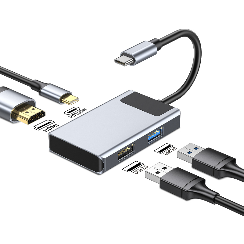 Σταθμός σύνδεσης USB-C έξι σε ένα: USB 3.0 x2, SD, TF, HDMI, PD