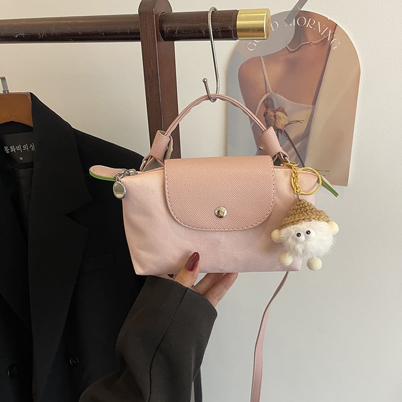 Ženska crossbody torba u obliku knedle, PVC materijal, džep za mobitel, zatvarač s poklopcem, ulični stil