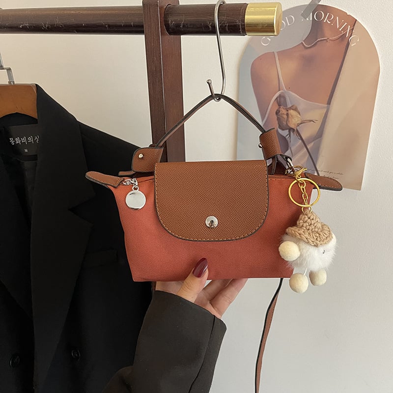 Ženska crossbody torba u obliku knedle, PVC materijal, džep za mobitel, zatvarač s poklopcem, ulični stil
