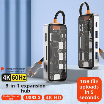 Type-C viacúčelový dok s USB rozšílením, HDMI výstup a Gigabit Ethernet pre notebooky