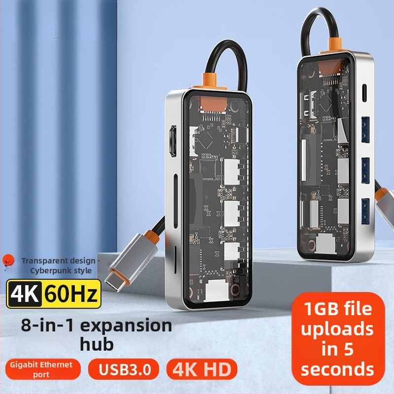 Type-C viacúčelový dok s USB rozšílením, HDMI výstup a Gigabit Ethernet pre notebooky