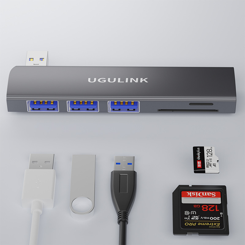 UGULINK 5-σε-1 USB 3.0 docking station με αναγνώστη καρτών SD/TF για υπολογιστές και ταμπλέτες