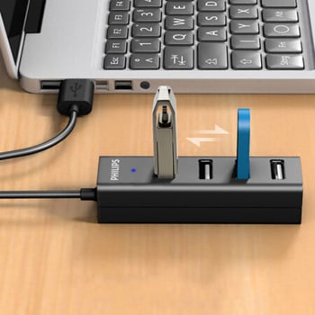 Philips USB 2.0 hub 4 θυρών με εξωτερική τροφοδοσία, μοντέλο SWR1526/93