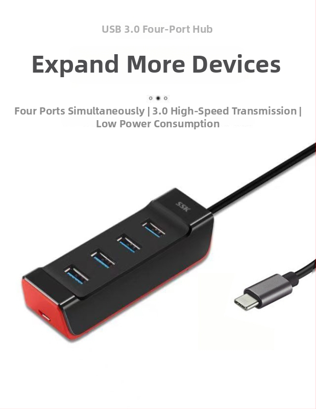 SHU850 USB 3.0 hub 1–4 porty s externým napájaním, dĺžka káblu 0,25 m/1 m/1,5 m