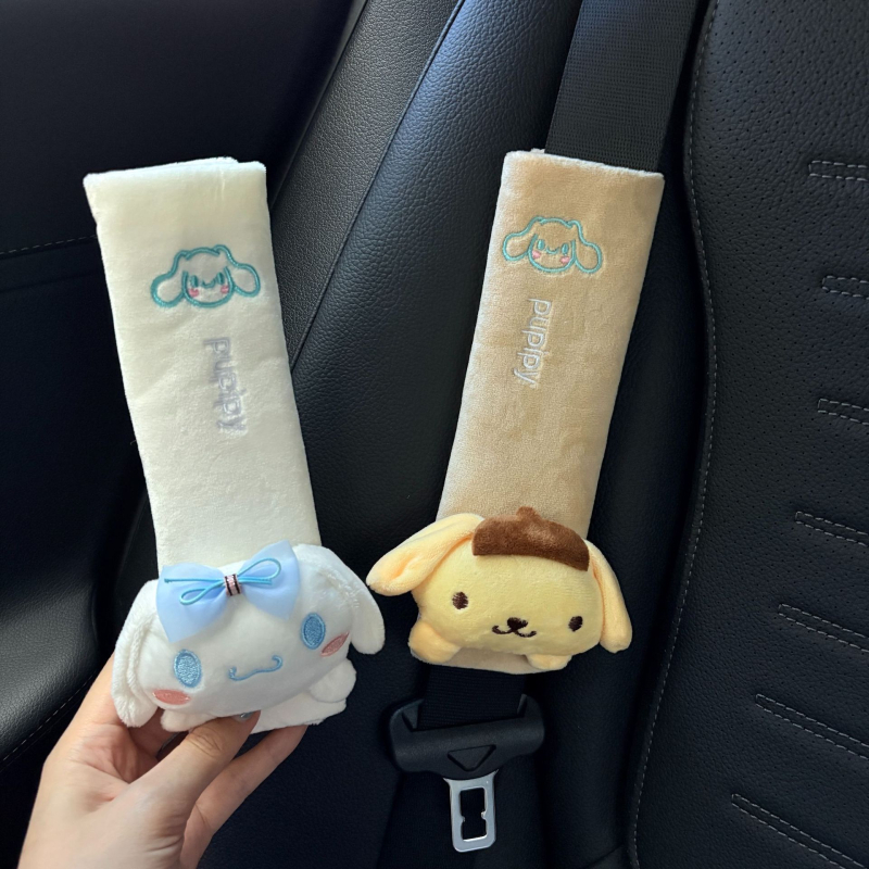 Jastučasti pokrov sigurnosnog pojasa automobila s likom Sanrio Kuromi, plišani dodatak, 35 g, moguć tisak logotipa