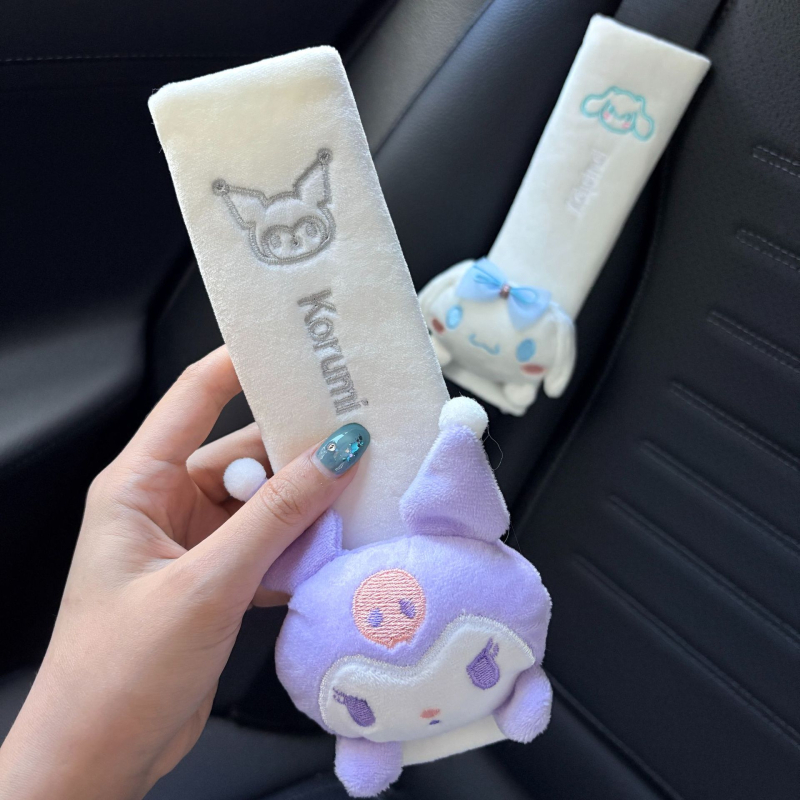 Jastučasti pokrov sigurnosnog pojasa automobila s likom Sanrio Kuromi, plišani dodatak, 35 g, moguć tisak logotipa
