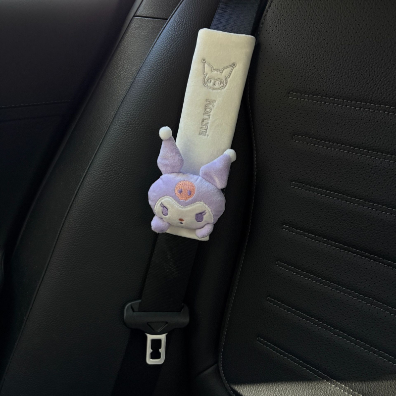 Jastučasti pokrov sigurnosnog pojasa automobila s likom Sanrio Kuromi, plišani dodatak, 35 g, moguć tisak logotipa