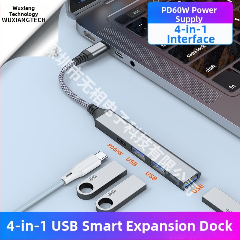 No Phase USB-C PD60W 4-in-1 docking station για φορητούς υπολογιστές (τροφοδοτούμενο μέσω USB-C, bus-powered)
