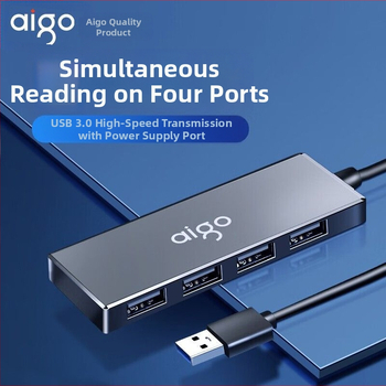 Aigo USB 3.0 4-portový hub H01-3.0, 200M prenos, dĺžka káblov 0.25–1.5 m