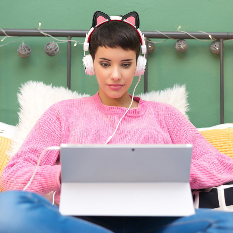 Si shuang Silikonový navlák na slušalice s mačjim ušima – model Cat ears, kompatibilan sa slušalicama, dekorativni kabelski dodatak, ovlaštena privatna marka