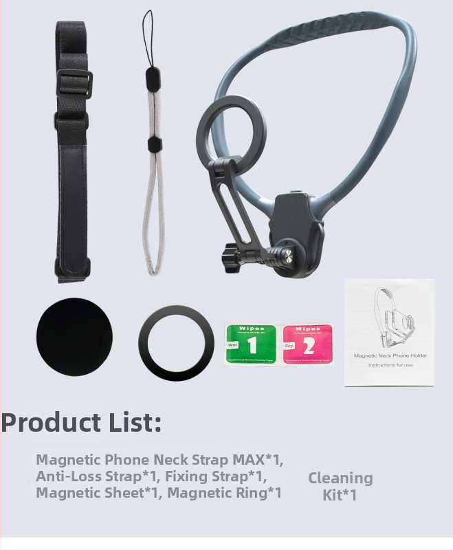 GB1 Kaela- ja rinna telefonihoidik – tsingi sulam, vibratsioonivastane stabilisaator mobiiltelefonidele ja teistele digitaalseadmetele, välis_live vlog