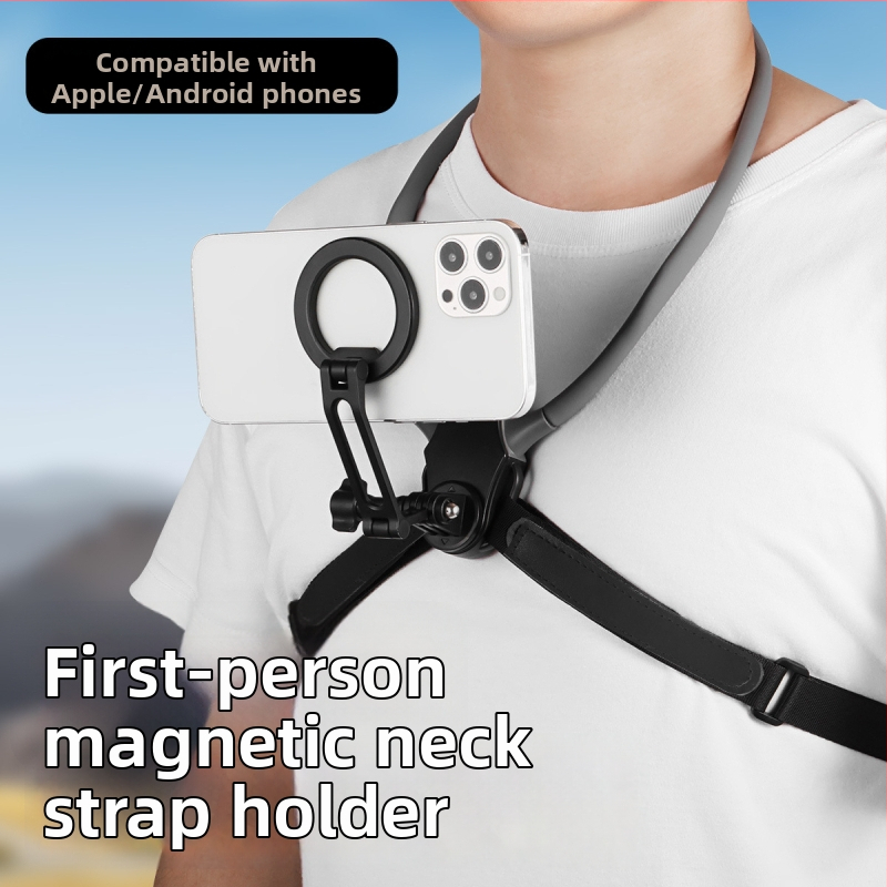 GB1 Kaela- ja rinna telefonihoidik – tsingi sulam, vibratsioonivastane stabilisaator mobiiltelefonidele ja teistele digitaalseadmetele, välis_live vlog