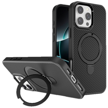 IPhone maciņš ar oglekļa šķiedras rakstu un magnētisku statīvu – izturīgs pret triecieniem, dzesēšana, saderīgs ar iPhone 12 Pro Max, 13 Pro/Max, 14 Pro/Max