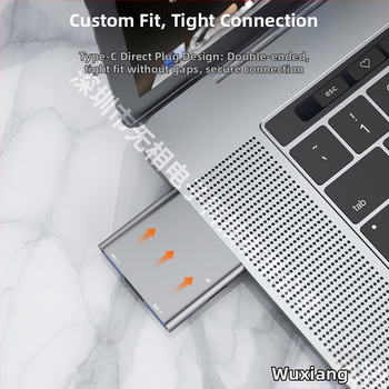 Type-C σταθμός σύνδεσης για MacBook Pro/Air, 3-σε-1 επέκταση με USB-C είσοδο και δύο εξόδους, μεταφορά δεδομένων 5 Gbps, χωρίς εξωτερική τροφοδοσία