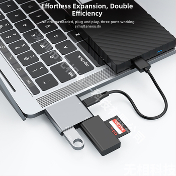 Type-C σταθμός σύνδεσης για MacBook Pro/Air, 3-σε-1 επέκταση με USB-C είσοδο και δύο εξόδους, μεταφορά δεδομένων 5 Gbps, χωρίς εξωτερική τροφοδοσία