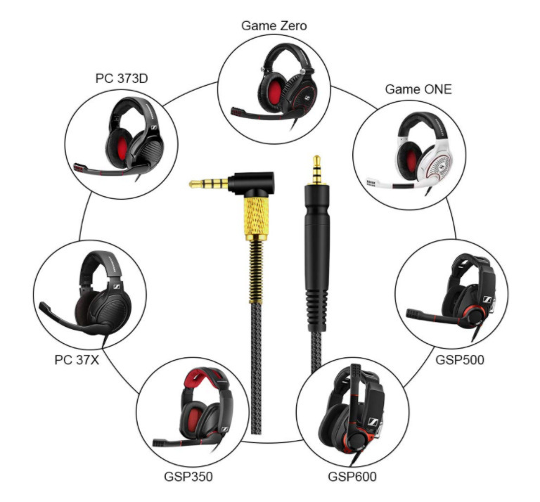 Cablu audio OEM Gargamel pentru căști Sennheiser GSP600/500/350 (G4ME One Zero/PC)