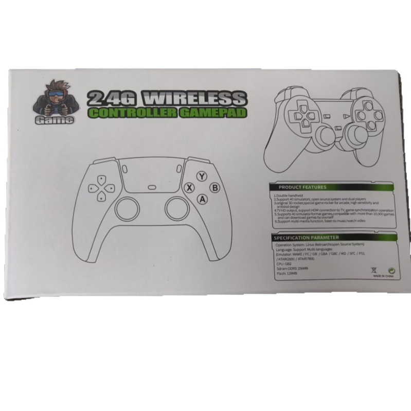 Bezvadu HDMI spēļu konsole ar diviem džojstikiem 4K televizoram