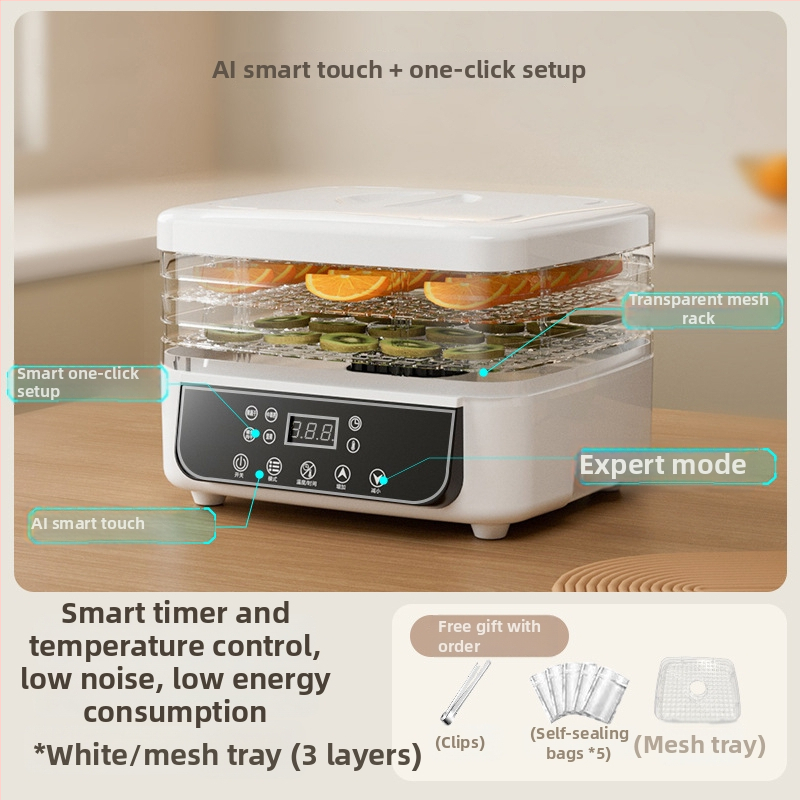 Домашен сушилник за храна - малък сушилник за замразено изсушаване на плодове, зеленчуци, месо, лекарства и лакомства за домашни любимци (Модел: Food Dryer)