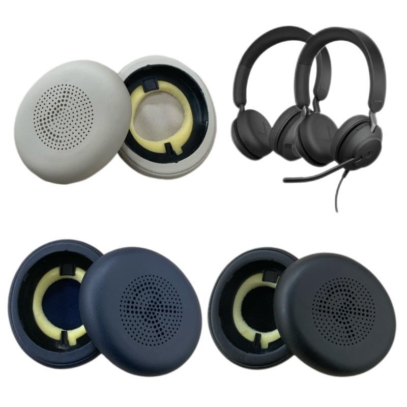 Husă din piele proteică pentru Jabra Evolve2 65 (65MS/65UC) și Evolve2 40 (40UC/40MS) – piele proteică, moale și confortabilă; compatibilă cu Elite 45h și seriile Evolve2 65/40; personalizată după model