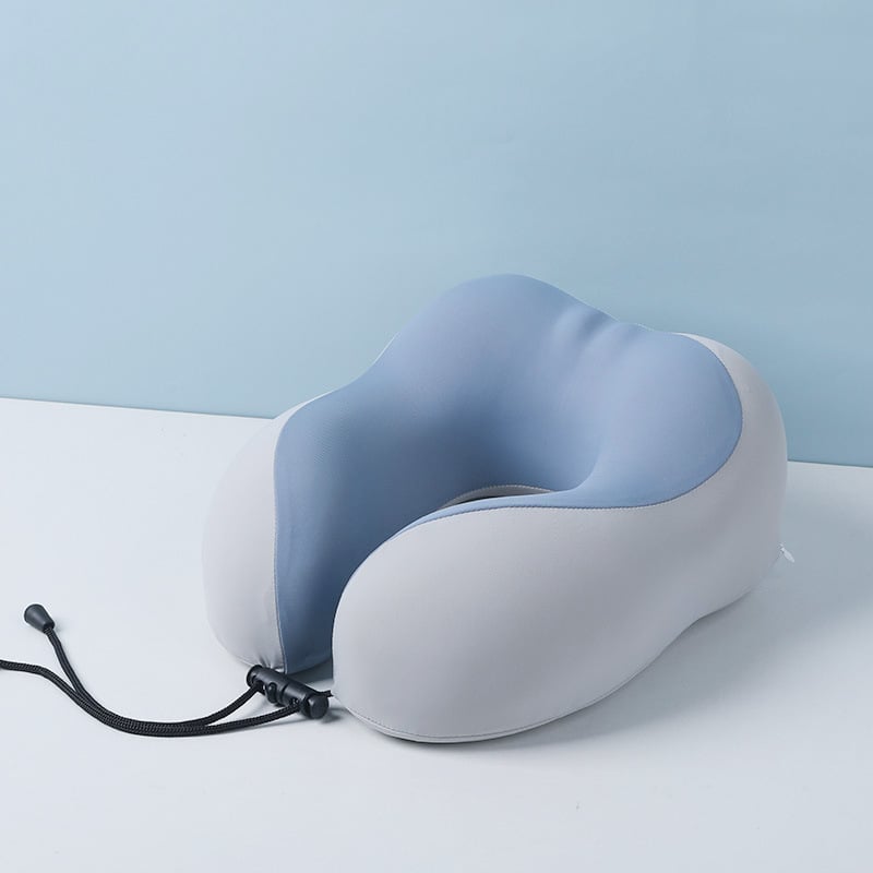 У-образна възглавница за пътуване, преносима, мемори пяна, Ice Silk плат, модерен стил