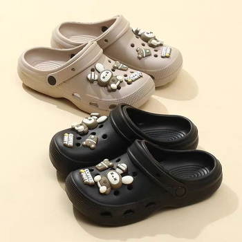 Unisex EVA klogai su reguliuojamu dirželiu, 2–3 cm storas padas, greitas džiūvimo, neslidūs, lengvi paplūdimiui ir sode