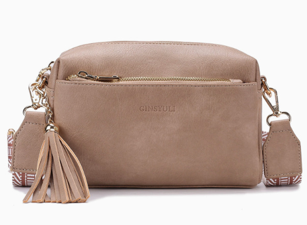 PU kožna crossbody torba, mali kvadratni oblik, zatvarač, poliesterska podstava, s jednim remenom