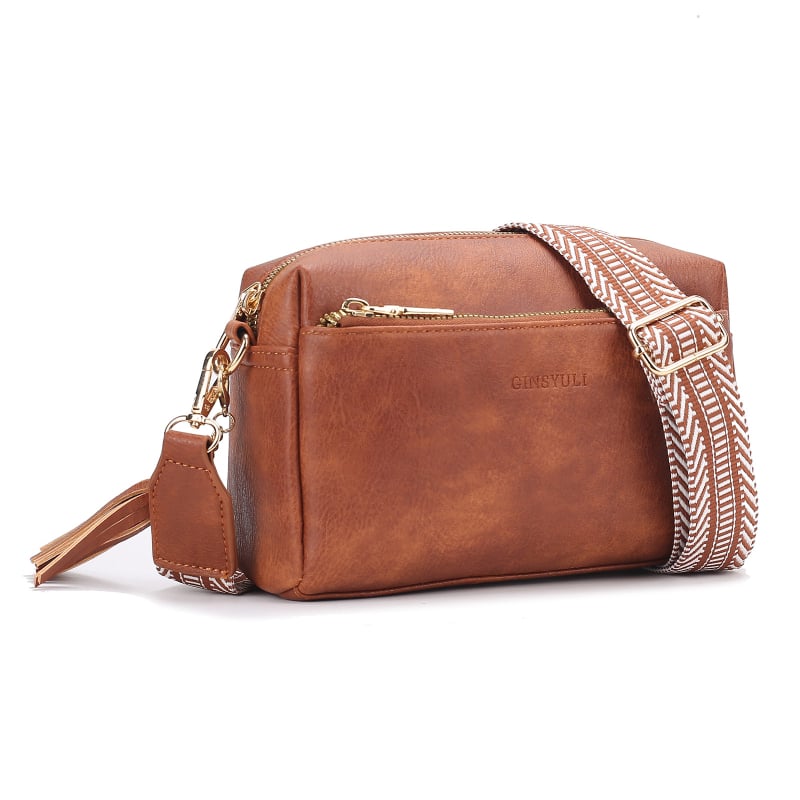 PU kožna crossbody torba, mali kvadratni oblik, zatvarač, poliesterska podstava, s jednim remenom